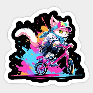 cat bike Sticker